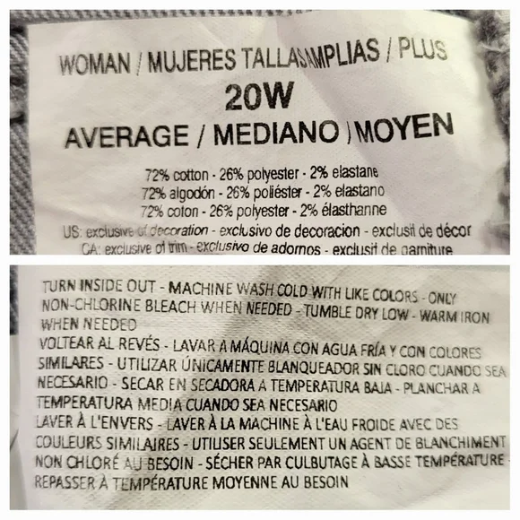 BANDOLINO Jeans Mandie Straight Leg Stretch Gray Denim - Plus Size 20W - Picture 6 of 7